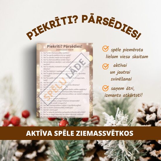 SPĒLE "PIEKRĪTI? PĀRSĒDIES!" ZIEMASSVĒTKIEM